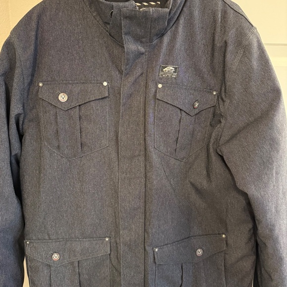 Vans Mens Coat Insulated Winter Cargo Jacket Gray Cold Weather Off The Wall - Picture 2 of 8